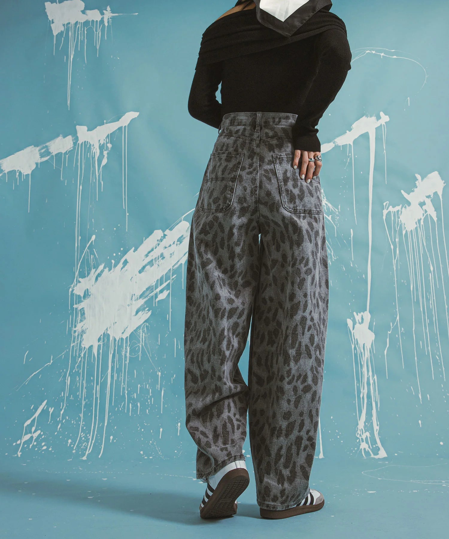 Leopard Barrel Leg 褲子